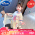 迪士尼女童套装夏季洋气运动2024款女宝宝儿童夏装网红时髦短袖时尚韩范 白色 80码(建议70-80cm 0-1周岁)