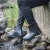 超轻款雨鞋男塑胶短筒水靴低帮轻便雨靴防滑防水时尚水鞋胶鞋 黑色 仅重200g M 适合37-38码