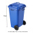 吉美吉多 加厚物业小区公用室外环保分类塑料带盖医疗环卫户外垃圾桶酒店大号商用蓝色  100L