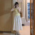 君芳雅（junfangya）今年流行漂亮超好看法式气质白色波点连衣裙子套装2024新款女夏季 上衣 S