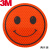 3M反光贴笑脸安全警示贴划痕车贴汽车贴纸直径10厘米荧光橙色
