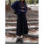 AXRP半身裙女2024新款秋冬时尚洋气复古麂皮绒腰a字显瘦伞裙 豆绿（有里布有口袋） S 8098