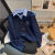 派萱雅假两件针织衫女衬衫学院风长袖秋季新款设计感拼接短款毛衣外套潮 藏蓝色高质量 S 70一95斤