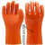 沁度劳保胶手套浸胶工业橡胶磨砂防水防油耐酸碱全胶加厚浸塑防滑耐磨 橘色颗粒10双