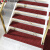 安达通 拉绒楼梯垫 实木台阶保护垫家用阶梯式台阶楼梯防滑隔音垫子 竖条纹正红色30x100cm