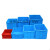 周转箱塑料箱加厚货架盒带盖长方形胶筐蓝色物料盒养龟收纳储物箱 35*26.5*12cm