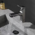 科勒品牌科勒枪灰色全铜面盆抽拉式冷热水龙头伸缩浴室柜单孔台下盆 银色