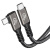 京斯坦 USB4数据线90度弯头投屏40Gbps传输240W快充兼容  枪色1.5米（2条）