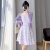 皮尔卡丹（pierre cardin）茶歇法式碎花吊带连衣裙女装2024年新款小个子夏季裙子 单件紫色开衫 XL