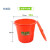 加厚耐摔红桶大容量手提塑料水桶洗衣桶泡脚钓鱼桶家用熟胶储水桶 16L超厚不烂桶（有盖)直径33