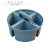 圆形零件盒塑料手提分格箱加厚四格箱螺丝螺帽收纳箱分类箱 灰色 直径270*高度150mm