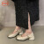 鞋柜（shoebox）达芙妮集团旗下玛丽珍高跟鞋女法式小香风高级感晚风单鞋小皮鞋 黑色 35