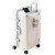 Walker Shop行李箱2024新款大容量铝框拉杆箱高颜值便携杯架密码箱 奶白色 24英寸 【外地出差】
