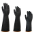 黑色橡胶耐酸碱工业手套加厚耐磨化学防腐蚀化工防水劳保作用防护 N19-35CM工业耐酸碱手套(10双装) 均码