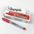 Shanpie 油性记号笔 马克笔 双头细粗头 实验室低温标记 单头粗头红色