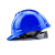 立采  安全帽 透气V型国标ABS 防撞防砸头盔 工程工地建筑 电绝缘安全帽 蓝色 按键式 