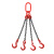 定制大开口吊索具起重链条吊装工具铁链吊环吊钩G80锰钢吊链起重 1吨1米2根