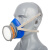防毒防尘口罩面具喷漆专用化工气体过滤棉芯活性炭打农药防护呼吸 蓝色口罩一套