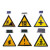 太阳能标志牌LED发光指示牌限速施工牌导向三角警示牌交通标识牌 太阳能三角牌700mm