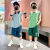 CAMKIDS男童夏季2024新款篮球服儿童速干运动套装洋气透气潮衣 绿色 薄款 110cm