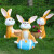 户外花园摆件仿真卡通兔子动物雕塑园林幼儿园庭院小区草坪装饰品 背花兔子白色 -(送货上门)