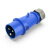 IEC309工业插头插座航空插头连接器单相电3芯16A32A防尘防水IP44 蓝色 32A母头(三芯) 蓝色  32A母头(三芯