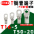 定制适用T铜管端子T16-5 T50-20 JGY窥孔铜接线端子 环形镀锡铜线 T16-6