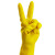 金诗洛 KY008 橡胶手套 加厚耐磨耐用清洁擦车工业劳保手套塑料手套防滑 黄色5双S