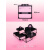 韩国3ce周边粉酷笑脸系列黑粉色化妆箱手持镜穿戴甲单肩包便携式 3ce粉酷笑脸化妆箱