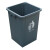 塑料无盖垃圾桶工业用垃圾箱公园物业小区分类桶60L20L30L50升100 100升绿色无盖无轮K 需要其他颜