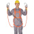 五点式高空安全带双背全身保险带建筑工地户外作业防坠安全绳套装 白色2米小钩 半身式