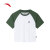 安踏（ANTA）宽松短款插肩短袖t恤 女夏季快干棉透气舒适运动上衣 纯净白/权杖绿-2 M(女165)