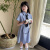 圣芙恺（CEFREKAY）女童2024夏款学院风领带连衣裙中大童甜甜公主裙小女孩裙子衣服 蓝色 120cm