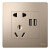 佛山照明FSL开关插座金色面板家用86型墙壁暗装空调16A三孔带USB插座 一开双控五孔插座