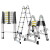 加厚铝合金梯子折叠伸缩人字梯工程便携室内多功能升降竹节梯 德标-行走梯2.0+2.0米(30cm步距)