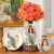 美克杰欧式陶瓷花瓶三件套家居客厅电视柜创意装饰品玄关结婚礼品摆件 四季三件套配黄花