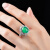 YSXX冰种绿玉髓开口戒指 时尚蛋面玛瑙戒指女（520情人节生日礼物） 玛瑙戒指女