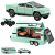 1:32特斯拉模型仿真皮卡合金玩具车男孩儿童小汽车模型送礼收藏 (绿色)合金特斯拉房车+摩托