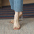 FOMH轻奢透明凉鞋女2023夏季新款网红中跟粗跟水晶凉拖鞋女外穿透明高 羊皮版  祼色  粗跟5厘米 34