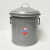 dulton金属垃圾桶铁皮厨房客厅杂物收纳桶套装带盖圆桶 银灰 6L 直径21.5*高29cm
