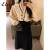 艾格春季新款连衣裙新中式毛衣搭配吊带茶里茶气裙子套装女 杏色毛衣 L码(建议100-120斤)