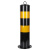 加厚钢管警示柱防护栏杆分道路地桩固定桩防撞隔离柱路障铁立柱 加厚黑黄带环76*750*1.2mm