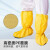 防化鞋套防耐酸碱化学品 防滑防水PVC靴套危化品车间液体防护 黄色(10双) 均码