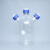2000ml 废液瓶 HPLC 液相色谱流动相溶剂瓶 蓝色广口瓶 丝口试剂瓶 玻璃瓶盖 Cornin 2升 侧面2口实心盖