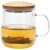 HYWLKJ高硼硅耐热茶水分离杯泡茶杯办公室家用木盖杯牛奶杯花茶杯 竹木盖茶水分离杯-450M