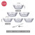 透明玻璃碗水果沙拉碗单个钻学生泡面创意耐热面膜碗 玻璃碗6个混装(送6个叉)