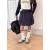 艾摩贝贝童裙女童斜纹棉布半身包臀裙子儿童韩版洋气口袋工装短裙 米杏色 130cm