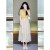 夏紫茉夏季2024新款盐系穿搭一整套减龄洋气小香风感套装连衣裙子女 白色半身裙 S