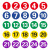 百舸 磁性数字号码牌机器机台序号设备编号重复使用橡胶软磁圆牌15*15cm绿底白字（1-10）