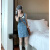 颂曼蒂背带裙女牛仔初中生时尚减龄子夏季2024新款外穿设计感显瘦连衣裙 蓝色 S